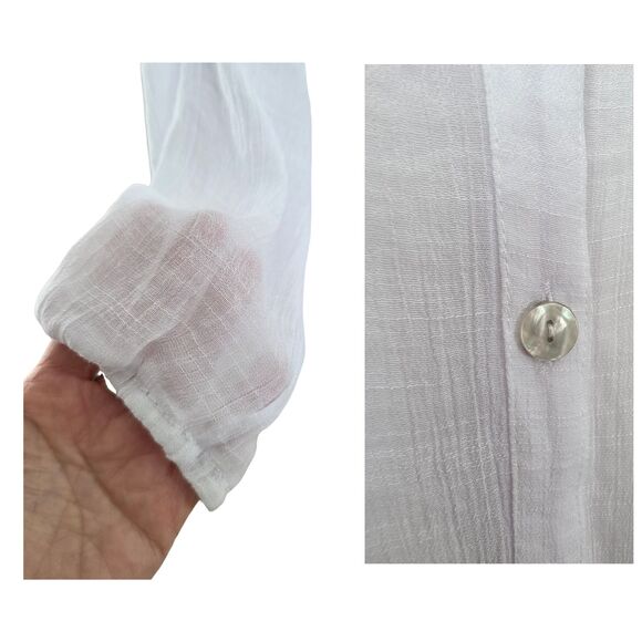 mlle gabrielle White Maxi Shift Dress with Slip Ruffle Hem Boho Romantic Beachy - Picture 5 of 7